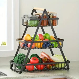 3 Tier Metalic Multi Purpose Storage Basket